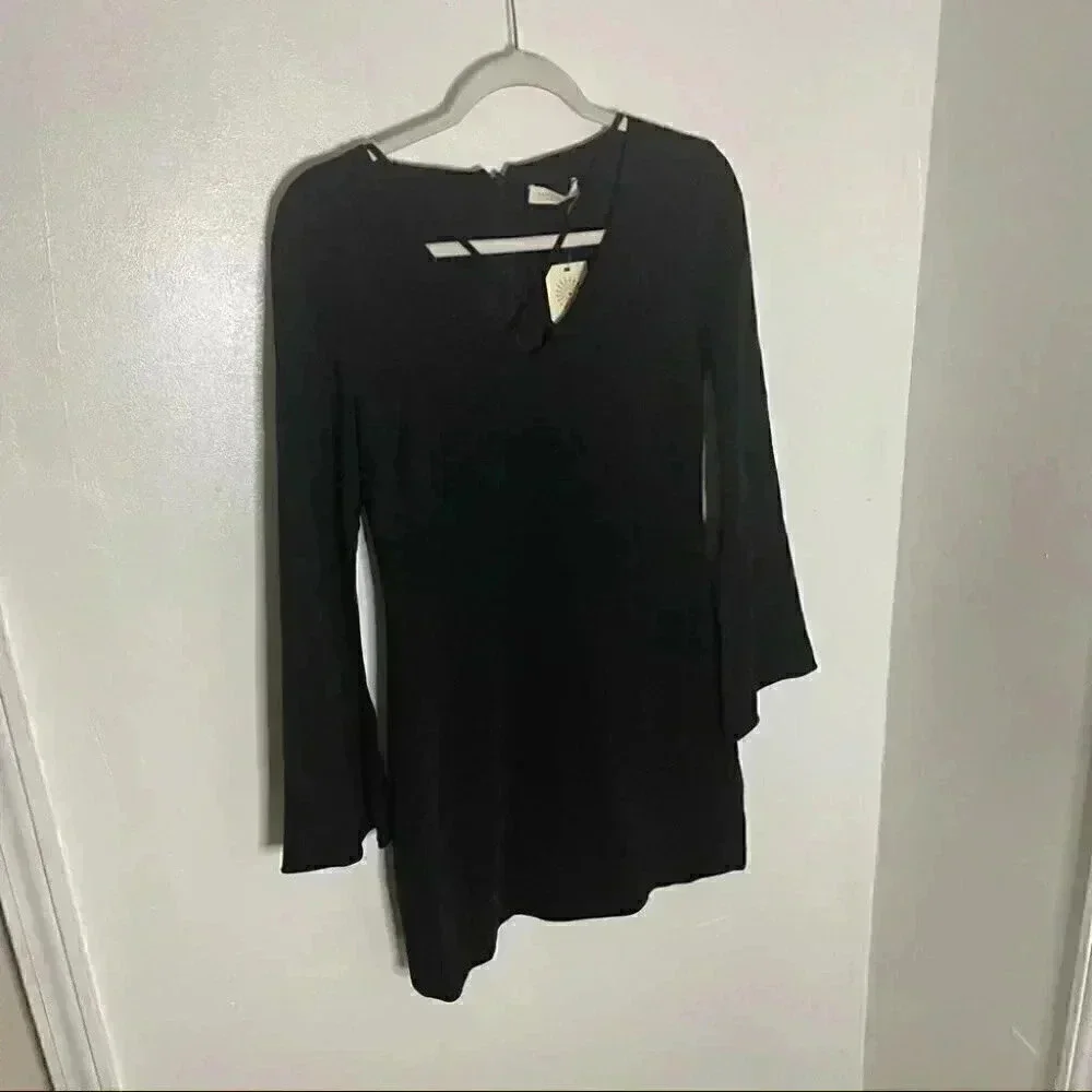 NWT Ramy Brook June Bell Sleeve Black Cocktail Dress